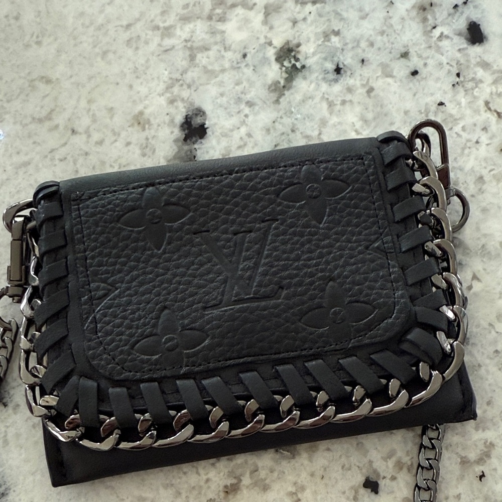 Upcycled Louis Vuitton Black and Silver Chain Wallet - Picture 4 of 4